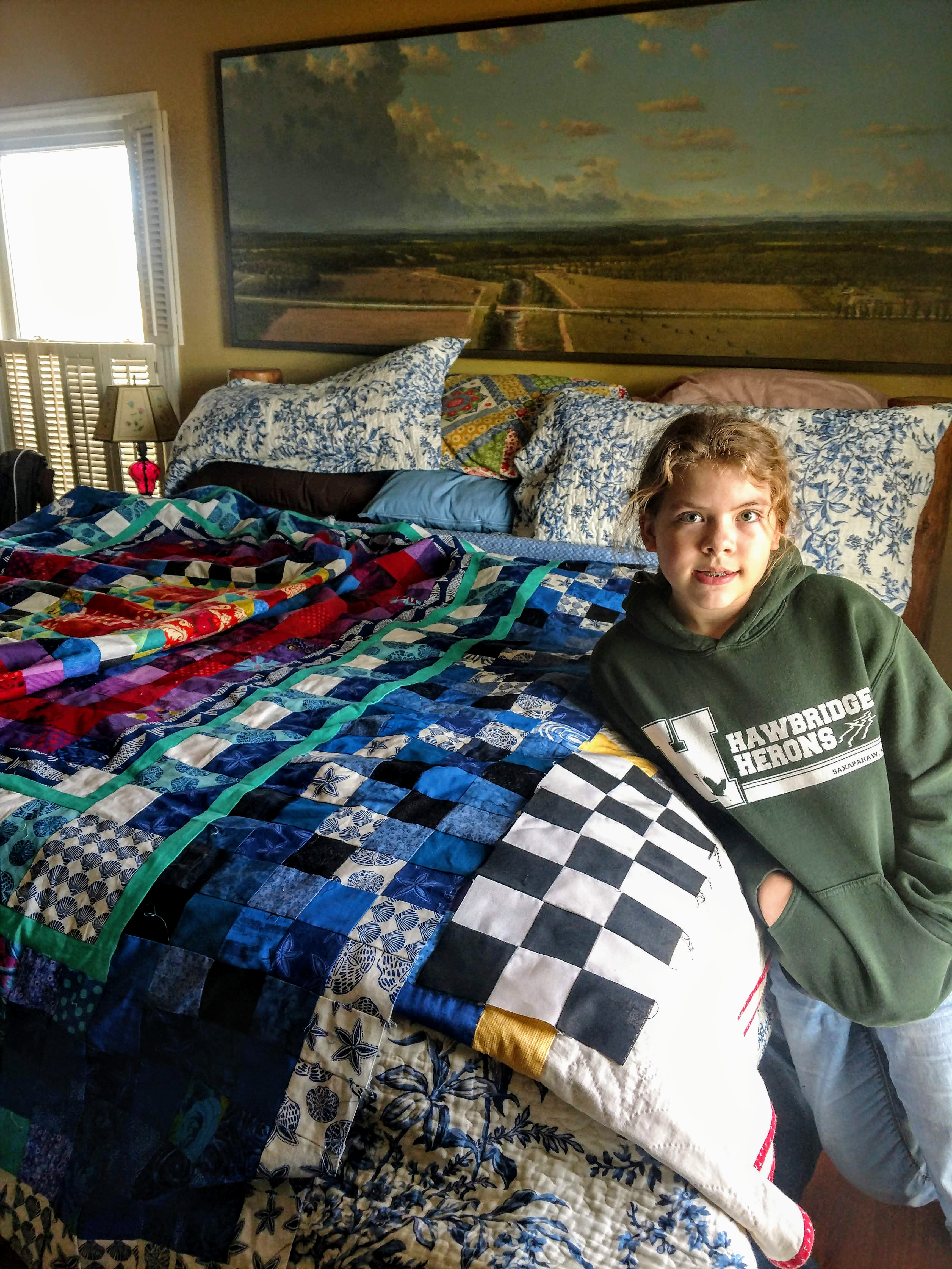 Checkerboard border and Quilt top