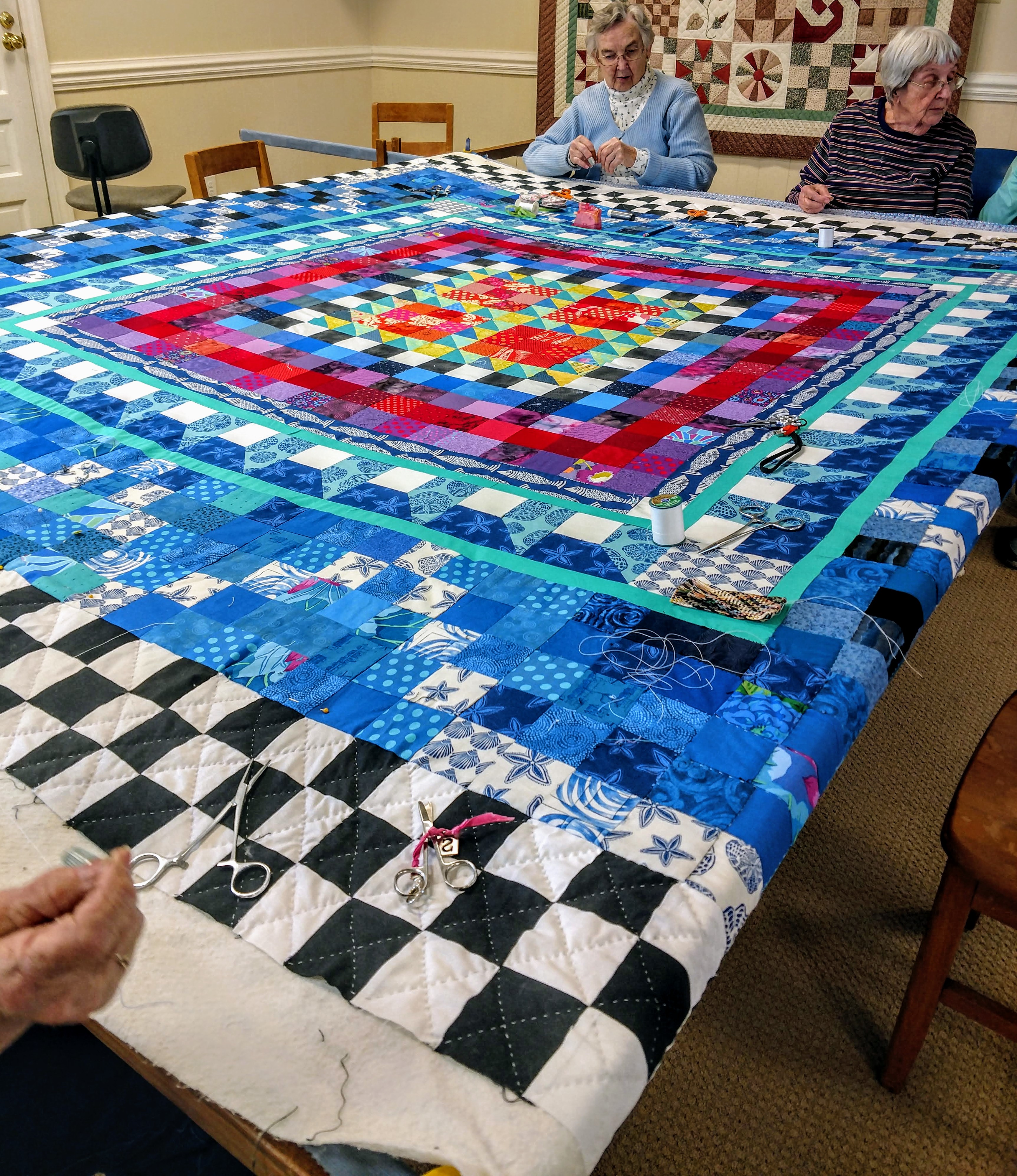 Pieced and hand quilted