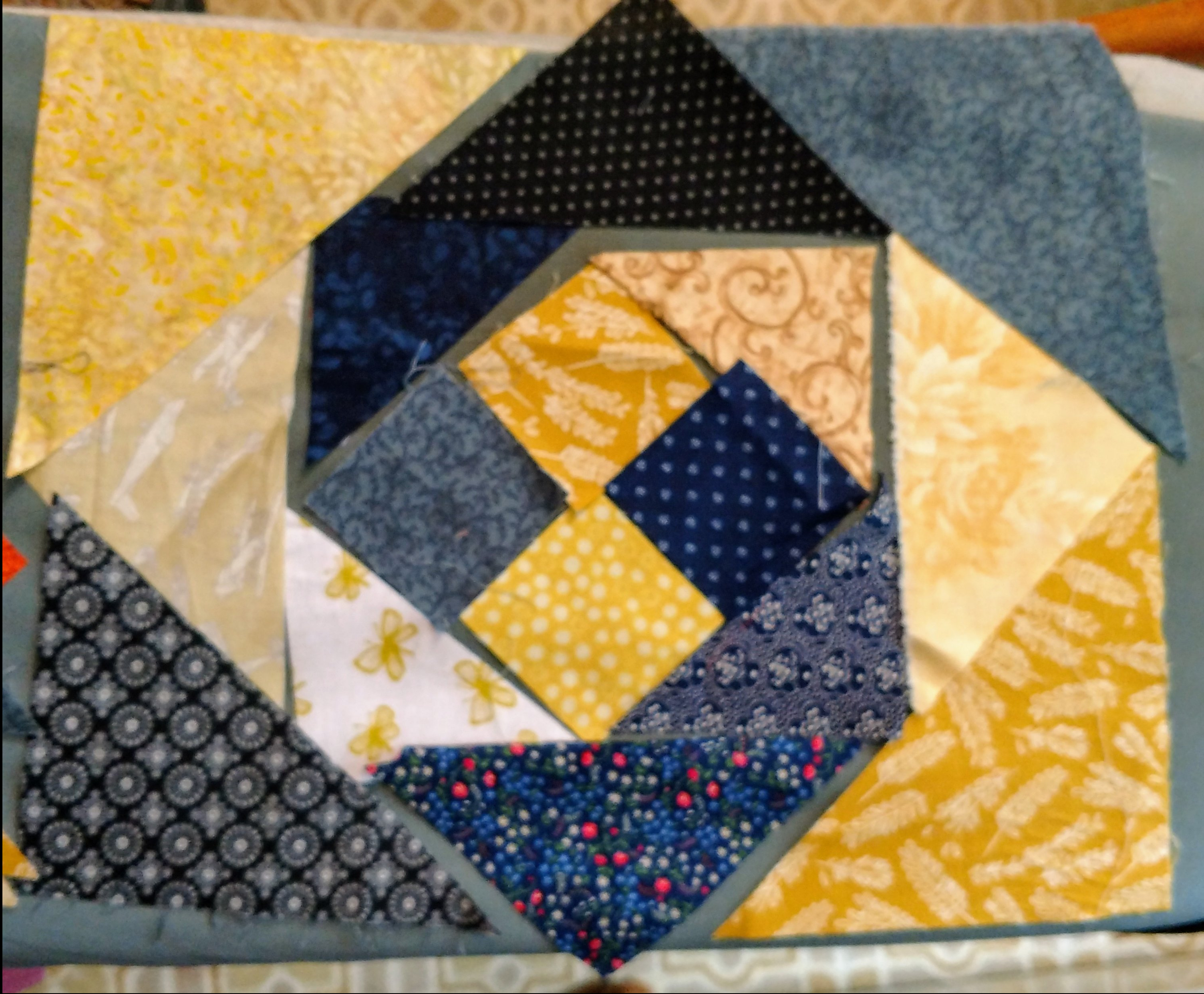 Interlocking light and dark triangles and squares